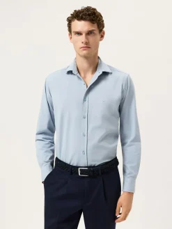 Best Slim Fit Soft Cotton Twill Shirt With Garment-Dyed Finish Camisas Casuais
