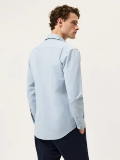 Best Slim Fit Soft Cotton Twill Shirt With Garment-Dyed Finish Camisas Casuais