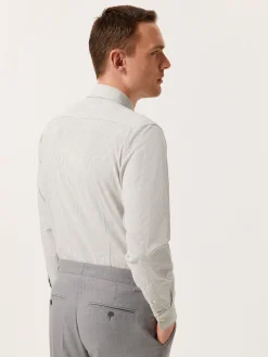 Hot Slim Fit Striped Cotton Linen Shirt with Open Collar Camisas Casuais