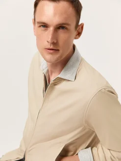 Hot Slim Fit Striped Cotton Linen Shirt with Open Collar Camisas Casuais