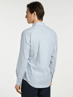 Outlet Slim Fit Striped Oxford Shirt in 100I Cotton Camisas Casuais|Camisas Casuais