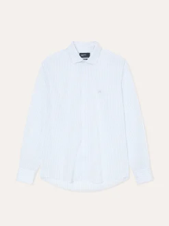Discount Slim Fit Striped Shirt in BCI Cotton with Open Collar Camisas Casuais