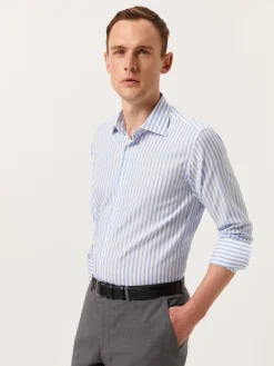 Best Slim Fit Striped Shirt with Oxford Collar Camisas Clássicas