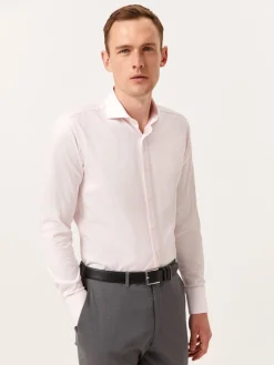 Hot Slim Fit Striped Shirt with Dublin Collar Camisas Clássicas