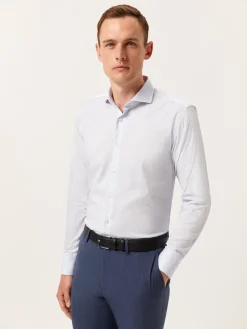 Sale Slim Fit Striped Shirt with Dublin Collar Camisas Clássicas
