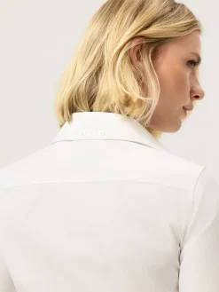 Discount Slim Fit Travel Plain Comfort Poplin Shirt With Open Collar MULHER Camisas