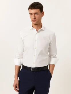 Online Slim Fit Travel Poplin Shirt in Comfort Cotton Camisas Clássicas|Camisas Clássicas