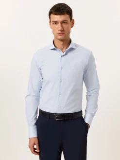 Discount Slim Fit Travel Poplin Shirt in Comfort Cotton Camisas Clássicas|Camisas Clássicas