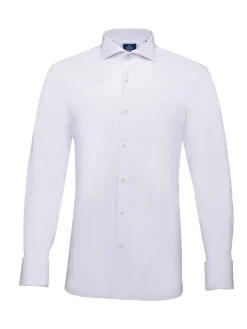 Sale Slim Fit Travel Poplin Shirt with double cuff in Comfort Cotton Camisas Clássicas|Camisas Clássicas