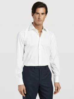 Sale Slim Fit Travel Poplin Shirt in Comfort Cotton Camisas Clássicas|Camisas Clássicas