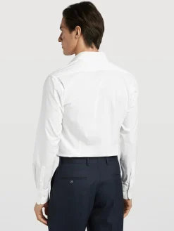 Sale Slim Fit Travel Poplin Shirt in Comfort Cotton Camisas Clássicas|Camisas Clássicas