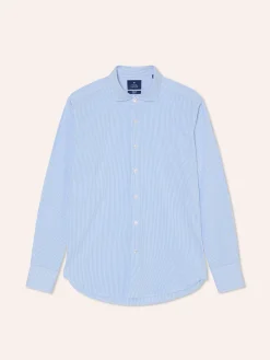 Slim Fit Travel Striped Poplin Shirt in Comfort Cotton Camisas Clássicas|Camisas Clássicas