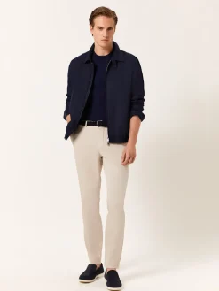 New Slim fit Twill Garment Dye Casual Trousers Calças Casuais