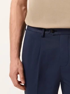 Clearance Slim fit Twill Garment Dye Casual Trousers with pleats Calças Casuais