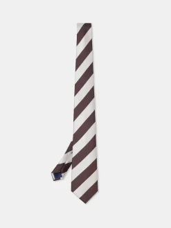 Striped Pattern 100% Silk Tie 7,5cm Gravatas