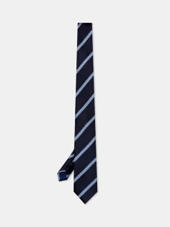 Clearance Striped Pattern 100% Silk Tie 7,5cm Gravatas