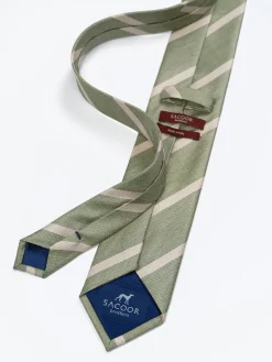 Sale Striped Pattern 100% Silk Tie 7,5cm Gravatas