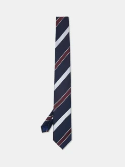 Sale Striped Pattern 100% Silk Tie 7,5cm Gravatas