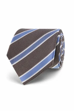 Sale Striped Pattern Tie 100% Silk 7cm Gravatas
