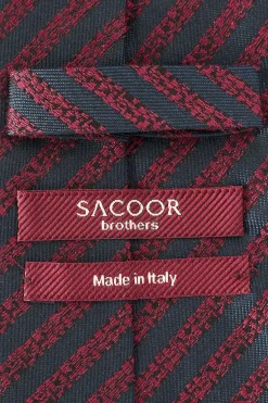 Striped Pattern Tie 100% Silk 8cm Gravatas