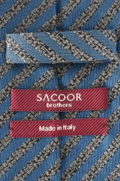 Striped Pattern Tie 100% Silk 8cm Gravatas