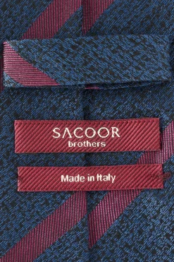 Outlet Striped Pattern Tie 100% Silk 8cm Gravatas