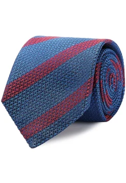 Striped Pattern Tie 100% Silk 7cm Gravatas