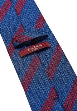 Striped Pattern Tie 100% Silk 7cm Gravatas