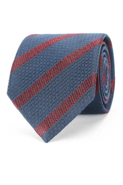 Online Striped Pattern Tie 100% Silk 8cm Gravatas