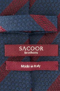 Online Striped Pattern Tie 100% Silk 8cm Gravatas