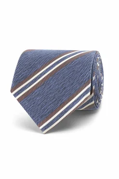 Best Striped Pattern Tie 100% Silk 8cm Gravatas