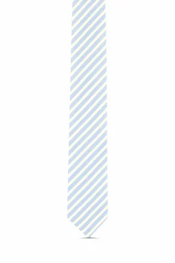Striped Pattern Tie 100% Silk 7cm Gravatas