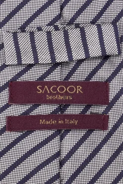Striped Pattern Tie 100% Silk 8cm Gravatas