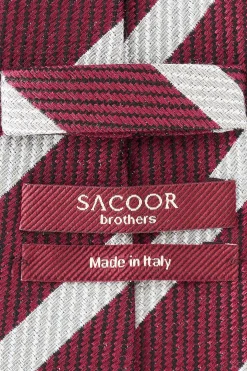 Striped Pattern Tie 100% Silk 8cm Gravatas