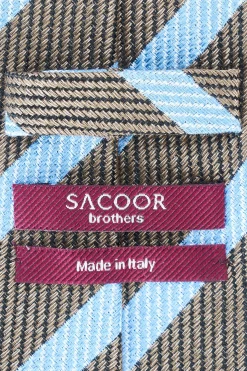 Striped Pattern Tie 100% Silk 8cm Gravatas
