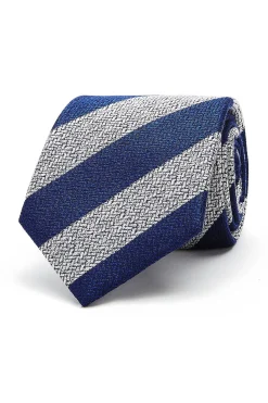 Outlet Striped Pattern Tie 100% Silk 8cm Gravatas