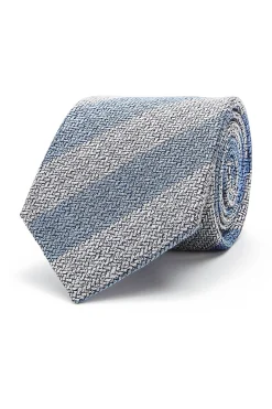 Outlet Striped Pattern Tie 100% Silk 8cm Gravatas