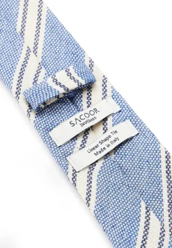 Online Striped Pattern Tie 100% Silk 7cm Gravatas