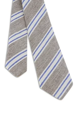 Online Striped Pattern Tie 100% Silk 7cm Gravatas