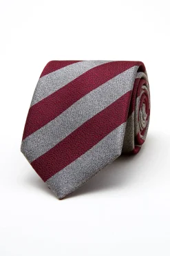 New Striped Pattern Tie Silk and Wool Blend 7,5cm Gravatas