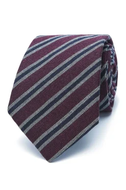 Best Striped Pattern Tie Silk and Wool Blend 7cm Gravatas