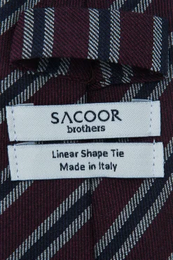 Best Striped Pattern Tie Silk and Wool Blend 7cm Gravatas
