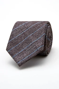 Sale Striped Pattern Tie Silk and Wool Blend 7,5cm Gravatas
