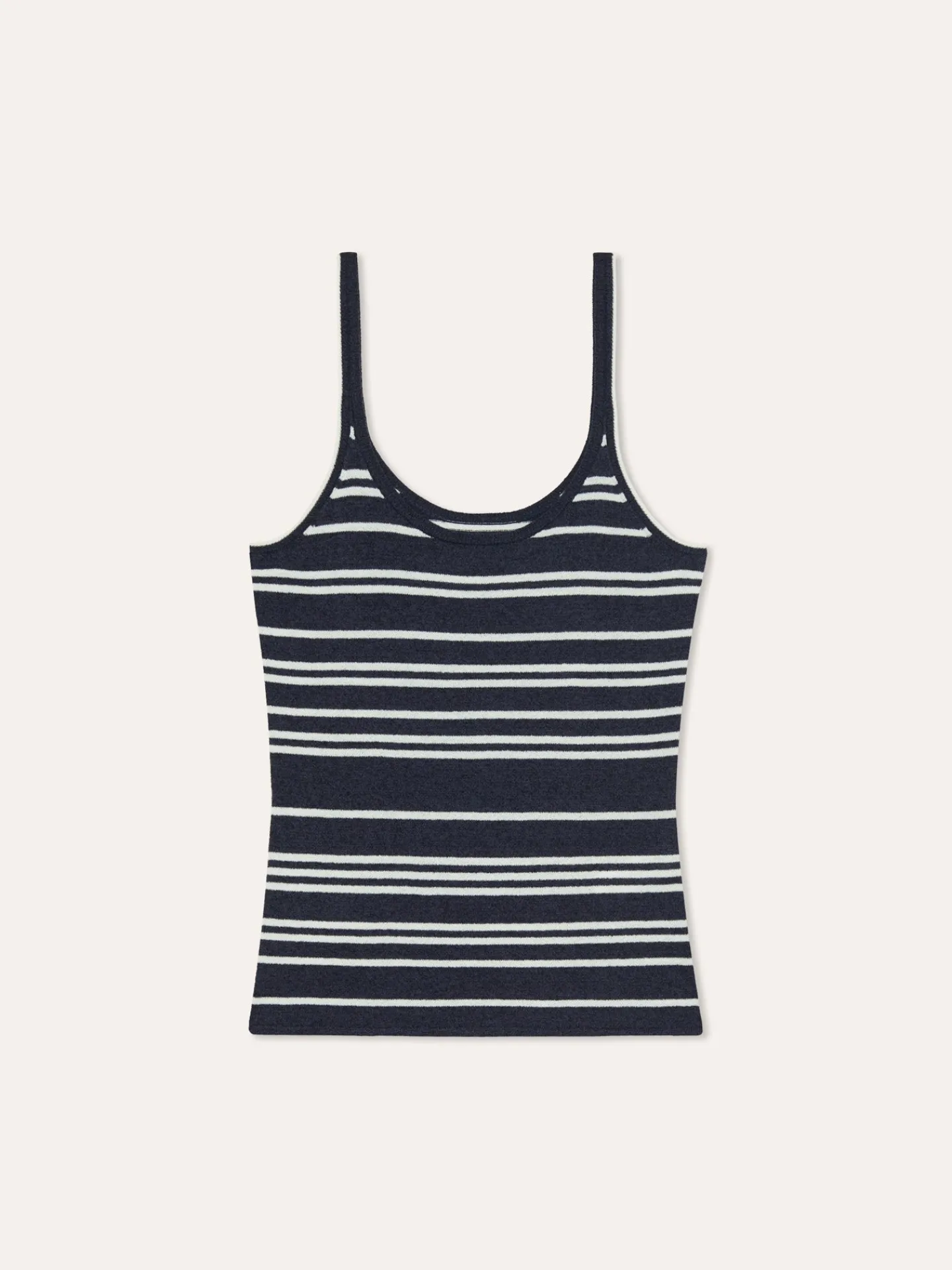 Clearance Tank Top In Cotton Blend With Contrasting Stripes MULHER Tops