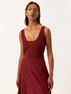 Clearance Tank Top In Viscose & Nylon Blend With Ajour Knit Stripes MULHER Tops