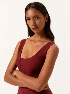 Clearance Tank Top In Viscose & Nylon Blend With Ajour Knit Stripes MULHER Tops