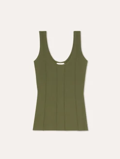 Clearance Tank Top In Viscose & Nylon Blend With Ajour Knit Stripes MULHER Tops