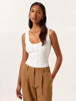 Clearance Tank Top In Viscose & Nylon Blend With Ajour Knit Stripes MULHER Tops