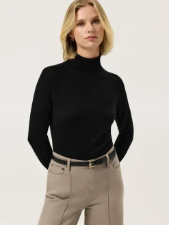 Clearance Turtle Neck Seamless Sweater In Wool Cashmere blend MULHER Camisolas