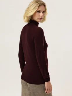 Clearance Turtle Neck Seamless Sweater In Wool Cashmere blend MULHER Camisolas